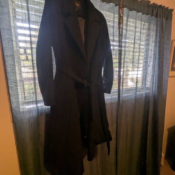 Faux Melton Tie Front Coat - Picture 2 of 7